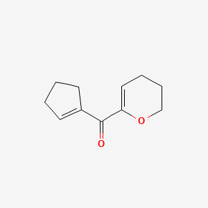 molecular formula C11H14O2 B12586604 Methanone, 1-cyclopenten-1-yl(3,4-dihydro-2H-pyran-6-yl)- CAS No. 649570-53-6