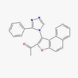 molecular formula C22H15N3O2 B12586700 Ethanone, 1-[1-(3-phenyl-4H-1,2,4-triazol-4-yl)naphtho[2,1-b]furan-2-yl]- CAS No. 650636-62-7