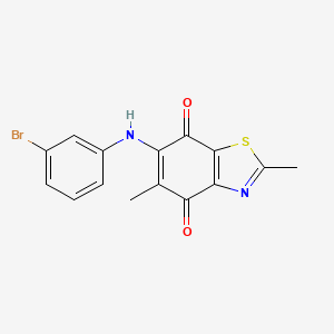 molecular formula C15H11BrN2O2S B12586707 4,7-Benzothiazoledione, 6-[(3-bromophenyl)amino]-2,5-dimethyl- CAS No. 650635-89-5