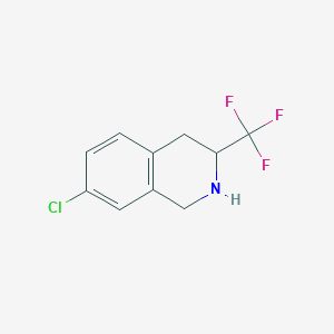 molecular formula C10H9ClF3N B12586728 7-Chloro-3-(trifluoromethyl)-1,2,3,4-tetrahydroisoquinoline 