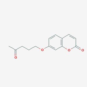 molecular formula C14H14O4 B12586740 2H-1-Benzopyran-2-one, 7-[(4-oxopentyl)oxy]- CAS No. 649559-20-6