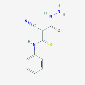 molecular formula C10H10N4OS B12586804 2-Cyano-3-hydrazinyl-3-oxo-N-phenylpropanethioamide CAS No. 649724-77-6