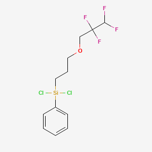molecular formula C12H14Cl2F4OSi B12586863 Dichloro(phenyl)[3-(2,2,3,3-tetrafluoropropoxy)propyl]silane CAS No. 646063-07-2