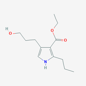 molecular formula C13H21NO3 B12586905 Ethyl 4-(3-hydroxypropyl)-2-propyl-1H-pyrrole-3-carboxylate CAS No. 647836-58-6