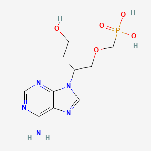 molecular formula C10H16N5O5P B12586927 Phosphonic acid, [[2-(6-amino-9H-purin-9-yl)-4-hydroxybutoxy]methyl]- CAS No. 643028-52-8