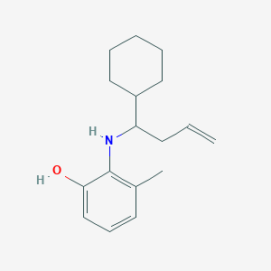 molecular formula C17H25NO B12587035 Phenol, 2-[(1-cyclohexyl-3-butenyl)amino]-3-methyl- CAS No. 647017-98-9