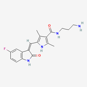molecular formula C19H21FN4O2 B1258708 Linkable sunitinib analogue 