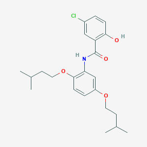 molecular formula C23H30ClNO4 B12587087 N-[2,5-Bis(3-methylbutoxy)phenyl]-5-chloro-2-hydroxybenzamide CAS No. 634185-27-6