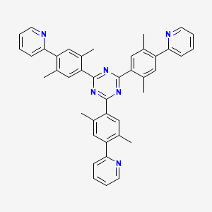 molecular formula C42H36N6 B12587131 2,4,6-Tris[2,5-dimethyl-4-(pyridin-2-yl)phenyl]-1,3,5-triazine CAS No. 645399-35-5