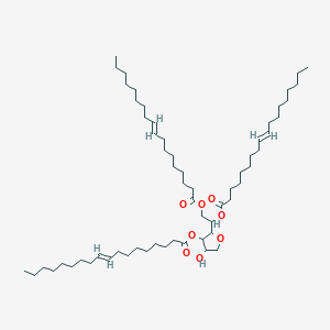 molecular formula C60H108O8 B1258716 [2-[4-Hydroxy-3-[(E)-octadec-9-enoyl]oxyoxolan-2-yl]-2-[(E)-octadec-9-enoyl]oxyethyl] (E)-octadec-9-enoate CAS No. 5960-06-5