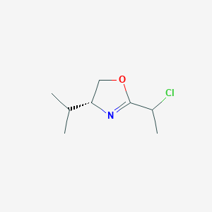 molecular formula C8H14ClNO B12587161 Oxazole, 2-(1-chloroethyl)-4,5-dihydro-4-(1-methylethyl)-, (4R)- CAS No. 648428-09-5