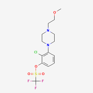 molecular formula C14H18ClF3N2O4S B12587182 Methanesulfonic acid, 1,1,1-trifluoro-, 2-chloro-3-[4-(2-methoxyethyl)-1-piperazinyl]phenyl ester CAS No. 871356-24-0