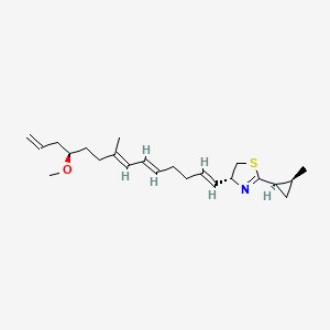 molecular formula C23H35NOS B1258721 (4R)-4-[(1E,5E,7E,11R)-11-methoxy-8-methyltetradeca-1,5,7,13-tetraenyl]-2-[(1R,2S)-2-methylcyclopropyl]-4,5-dihydro-1,3-thiazole 