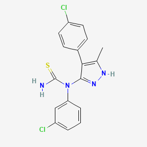 molecular formula C17H14Cl2N4S B12587263 N-(3-Chlorophenyl)-N-[4-(4-chlorophenyl)-5-methyl-1H-pyrazol-3-yl]thiourea CAS No. 603098-15-3