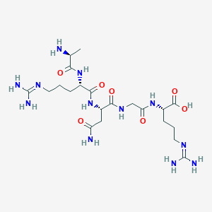 molecular formula C21H40N12O7 B12587281 L-Alanyl-N~5~-(diaminomethylidene)-L-ornithyl-L-asparaginylglycyl-N~5~-(diaminomethylidene)-L-ornithine CAS No. 647375-81-3
