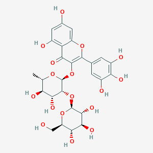 5,7-dihydroxy-4-oxo-2-(3,4,5-trihydroxyphenyl)-4H-chromen-3-yl 6-deoxy-2-O-beta-D-glucopyranosyl-alpha-L-mannopyranoside