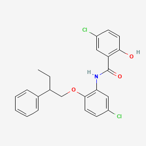 molecular formula C23H21Cl2NO3 B12587313 5-Chloro-N-[5-chloro-2-(2-phenylbutoxy)phenyl]-2-hydroxybenzamide CAS No. 648923-34-6