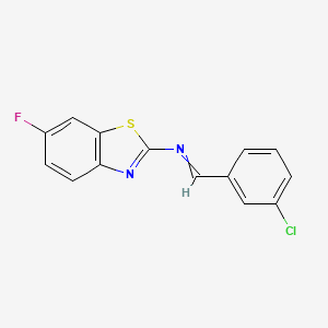 molecular formula C14H8ClFN2S B12587315 2-Benzothiazolamine, N-[(3-chlorophenyl)methylene]-6-fluoro- CAS No. 647026-42-4