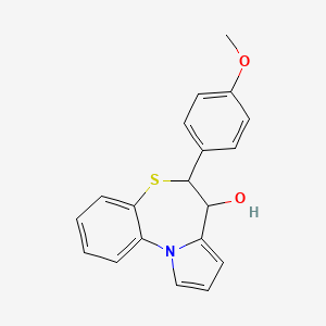 molecular formula C19H17NO2S B1258735 6-(4-methoxyphenyl)-6,7-dihydropyrrolo[2,1-d][1,5]benzothiazepin-7-ol 