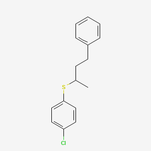 molecular formula C16H17ClS B12587350 Benzene, 1-chloro-4-[(1-methyl-3-phenylpropyl)thio]- CAS No. 613245-44-6