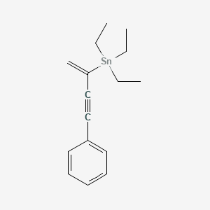 molecular formula C16H22Sn B12587479 Stannane, triethyl(1-methylene-3-phenyl-2-propynyl)- CAS No. 650605-97-3