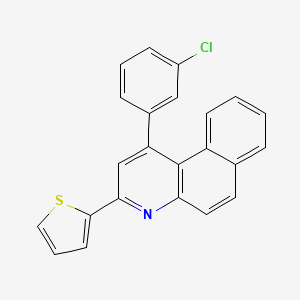molecular formula C23H14ClNS B12587487 Benzo[f]quinoline, 1-(3-chlorophenyl)-3-(2-thienyl)- CAS No. 633298-41-6