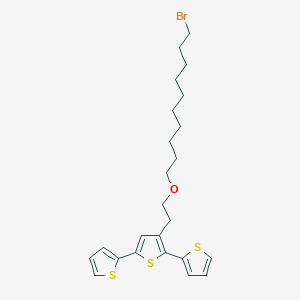 molecular formula C24H31BrOS3 B12587542 3-[2-(10-Bromodecoxy)ethyl]-2,5-dithiophen-2-ylthiophene CAS No. 874179-74-5