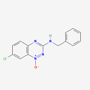 molecular formula C14H11ClN4O B12587546 N-Benzyl-7-chloro-1-oxo-1lambda~5~,2,4-benzotriazin-3-amine CAS No. 875850-75-2