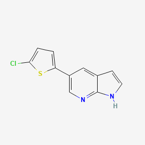 molecular formula C11H7ClN2S B12587553 1H-Pyrrolo[2,3-b]pyridine, 5-(5-chloro-2-thienyl)- CAS No. 611205-16-4