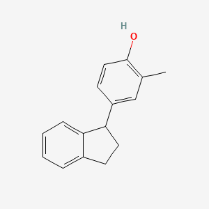 molecular formula C16H16O B12587634 4-(2,3-Dihydro-1H-inden-1-yl)-2-methylphenol CAS No. 878131-58-9