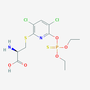 molecular formula C12H17Cl2N2O5PS2 B12587662 S-{3,5-Dichloro-6-[(diethoxyphosphorothioyl)oxy]pyridin-2-yl}-L-cysteine CAS No. 870971-31-6