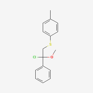 molecular formula C16H17ClOS B12587707 Benzene, 1-[(2-chloro-2-methoxy-2-phenylethyl)thio]-4-methyl- CAS No. 565184-51-2