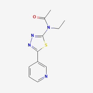 molecular formula C11H12N4OS B12587725 N-Ethyl-N-[5-(3-pyridinyl)-1,3,4-thiadiazol-2-yl]acetamide 