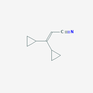 molecular formula C9H11N B12587733 3,3-Dicyclopropylprop-2-enenitrile CAS No. 647854-14-6