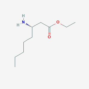 molecular formula C10H21NO2 B12587736 Octanoic acid, 3-amino-, ethyl ester, (3S)- CAS No. 650596-63-7