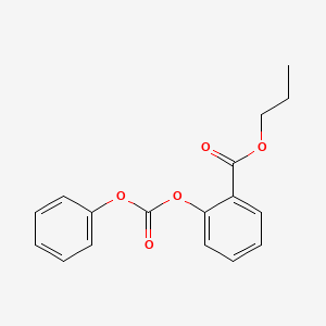 molecular formula C17H16O5 B12587742 Propyl 2-[(phenoxycarbonyl)oxy]benzoate CAS No. 444653-63-8