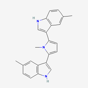 molecular formula C23H21N3 B12587793 3,3'-(1-Methyl-1H-pyrrole-2,5-diyl)bis(5-methyl-1H-indole) CAS No. 454180-94-0