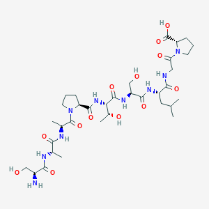 molecular formula C34H57N9O13 B12587807 L-Seryl-L-alanyl-L-alanyl-L-prolyl-L-threonyl-L-seryl-L-leucylglycyl-L-proline CAS No. 647838-22-0