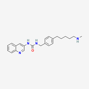molecular formula C23H28N4O B12587812 N-({4-[5-(Methylamino)pentyl]phenyl}methyl)-N'-quinolin-3-ylurea CAS No. 648420-84-2
