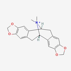 molecular formula C20H20NO4+ B1258785 (1S,12S)-23,23-dimethyl-5,7,16,18-tetraoxa-23-azoniahexacyclo[10.10.1.02,10.04,8.013,21.015,19]tricosa-2,4(8),9,13,15(19),20-hexaene 