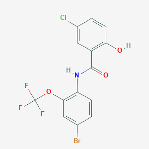 molecular formula C14H8BrClF3NO3 B12587923 N-[4-Bromo-2-(trifluoromethoxy)phenyl]-5-chloro-2-hydroxybenzamide CAS No. 634186-07-5