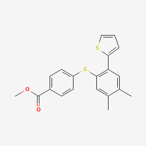 molecular formula C20H18O2S2 B12587928 Benzoic acid, 4-[[4,5-dimethyl-2-(2-thienyl)phenyl]thio]-, methyl ester CAS No. 638199-68-5