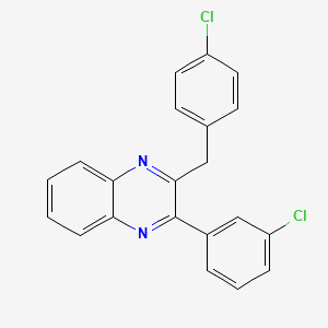 molecular formula C21H14Cl2N2 B12587953 Quinoxaline, 2-(3-chlorophenyl)-3-[(4-chlorophenyl)methyl]- CAS No. 649739-77-5