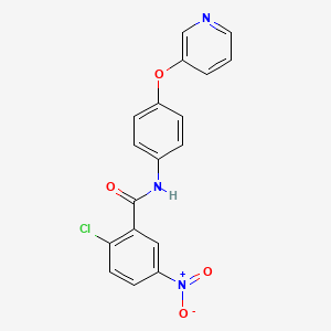 molecular formula C18H12ClN3O4 B12587960 Benzamide, 2-chloro-5-nitro-N-[4-(3-pyridinyloxy)phenyl]- CAS No. 647852-98-0