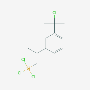 molecular formula C12H16Cl4Si B12588080 Trichloro{2-[3-(2-chloropropan-2-yl)phenyl]propyl}silane CAS No. 634148-42-8