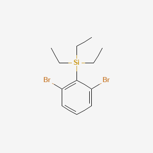 molecular formula C12H18Br2Si B12588111 Silane, (2,6-dibromophenyl)triethyl- CAS No. 650598-46-2