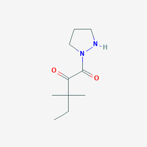 molecular formula C10H18N2O2 B12588134 3,3-Dimethyl-1-(pyrazolidin-1-yl)pentane-1,2-dione CAS No. 648958-47-8