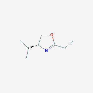 molecular formula C8H15NO B12588185 (4R)-2-Ethyl-4-(propan-2-yl)-4,5-dihydro-1,3-oxazole CAS No. 648428-08-4