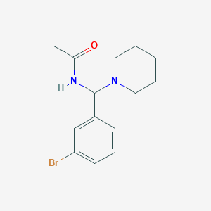 molecular formula C14H19BrN2O B12588208 Acetamide, N-[(3-bromophenyl)-1-piperidinylmethyl]- CAS No. 649740-11-4