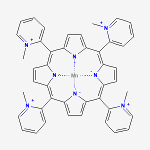 molecular formula C44H36MnN8 B1258824 manganese;(5E,9E,15E,19E)-5,10,15,20-tetrakis(1-methylpyridin-1-ium-2-yl)porphyrin-21,22,23,24-tetraide 